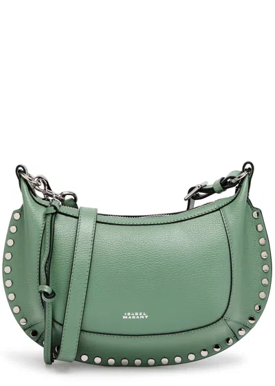 Isabel Marant Oskan Moon Leather Shoulder Bag In Green
