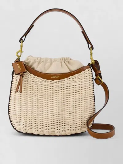 Isabel Marant Oskan Moon Recycled Tweed Shoulder Bucket Bag In Neutrals