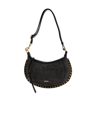 Isabel Marant Oskan Moon Stud-embellished Shoulder Bag In Black