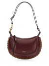 Isabel Marant Oskan Moon Studded Leather Shoulder Bag In Brown