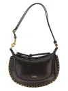 Isabel Marant Oskan Moon Studded Shoulder Bag In Brown