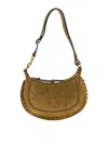 Isabel Marant Moon Shoulder Bag With Suede Finish And Studs In Brown