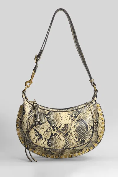 ISABEL MARANT OSKAN MOON SHOULDER BAG IN BEIGE LEATHER