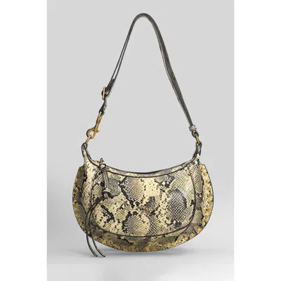 Isabel Marant Oskan Moon Shoulder Bag In Beige Leather In Sand