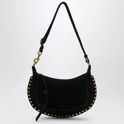 Isabel Marant Oskan Moon Shoulder Bag In Black Suede