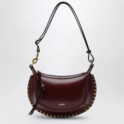 Isabel Marant Oskan Moon Shoulder Bag In Calfskin Burgundy