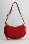Isabel Marant Oskan Moon Shoulder Bag In Red Suede In Red