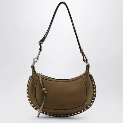 Isabel Marant Oskan Moon Shoulder Bag In Taupe Suede In Brown