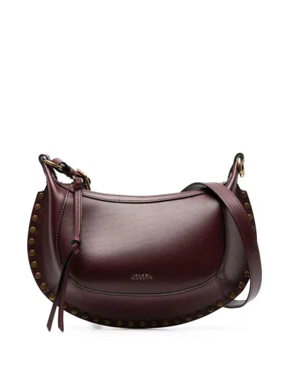 Isabel Marant Oskan Moon Shoulder Bag In Burgundy