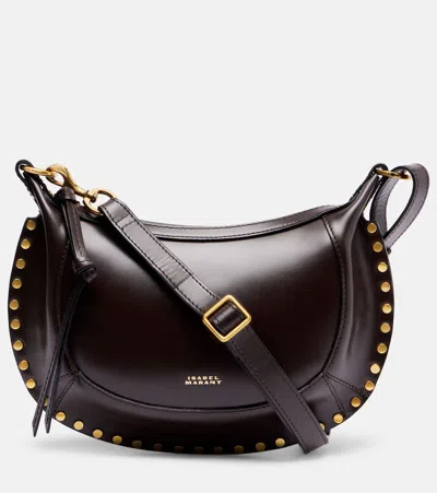 Isabel Marant Oskan Moon Small Leather Shoulder Bag In Brown