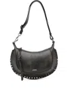Isabel Marant Oskan Moon Stud-embellished Leather Shoulder Bag In Brown