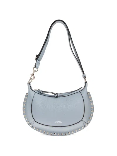 Isabel Marant Oskan Moon Studded Leather Shoulder Bag In Blue