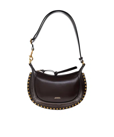 Isabel Marant Oskan Moon Studded Shoulder Bag In Brown