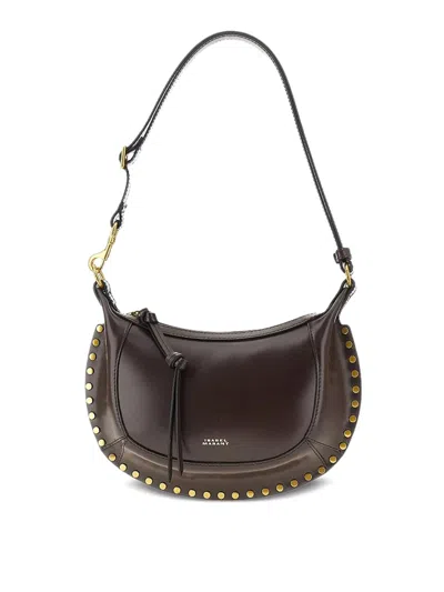 Isabel Marant Oskan Moon Studded Shoulder Bag In Brown