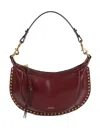 Isabel Marant Womens Oskan Moon Leather Shoulder Bag Burgundy In Red