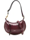 Isabel Marant Oskan Moon Studded Shoulder Bag In Red