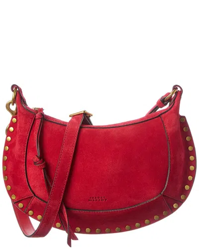 Isabel Marant Oskan Moon Suede Hobo Bag In Red