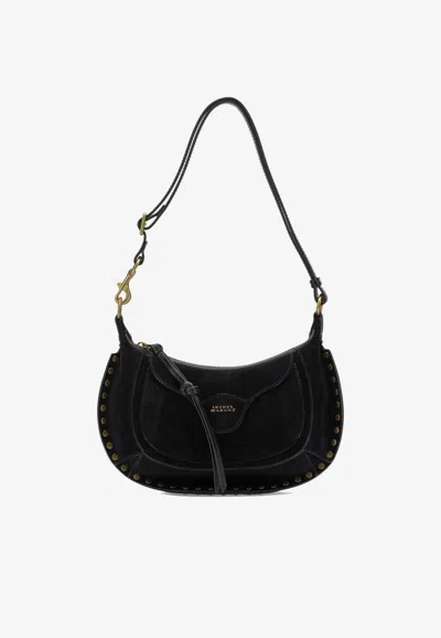 Isabel Marant Oskan Moon Suede Shoulder Bag In Black