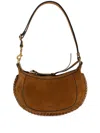 Isabel Marant Oskan Moon Brown Crossbody Bag With Front Logo Print In Suede Woman In Brown