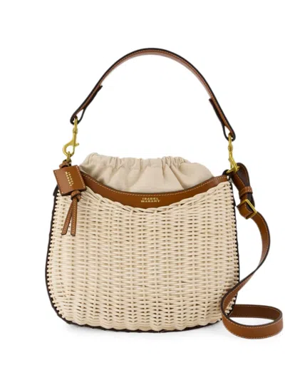 Isabel Marant Oskan Moon Woven Shoulder Bag In Brown