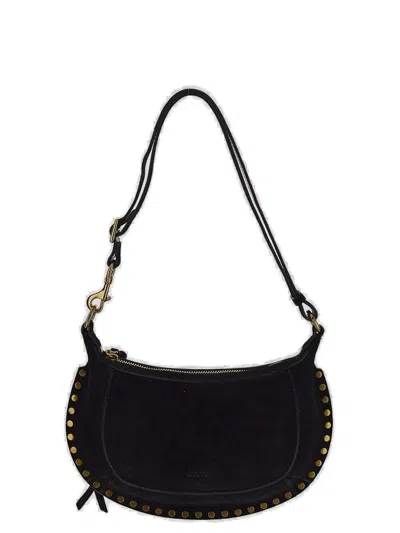Isabel Marant Oskan Moon Zipped Medium Shoulder Bag In Black