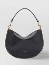 Isabel Marant Oskan Studded Grainy Leather Shoulder Bag In Black