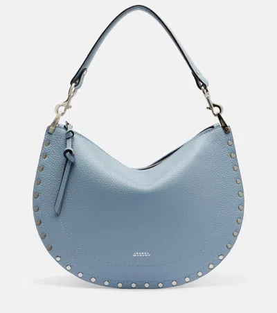 Isabel Marant Oskan Small Leather Shoulder Bag In Blue