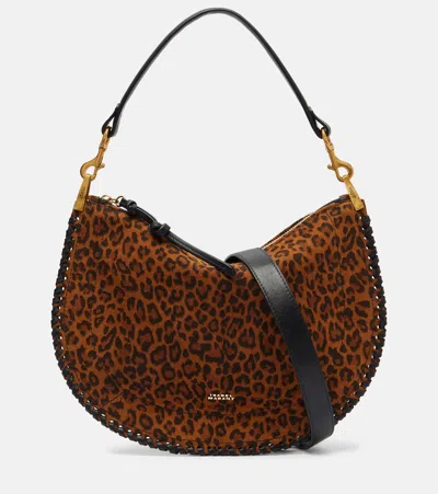 Isabel Marant Oskan Small Suede Shoulder Bag In Brown