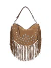 Isabel Marant Fringed Taupe Suede Leather Kanao Bag