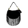 Isabel Marant Soft Fringe Zip Crossbody Bag In Black