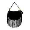 Isabel Marant Soft Fringe Zip Crossbody Bag In Black