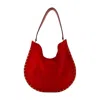 Isabel Marant Oskan Hobo Suede Shoulder Bag In Red