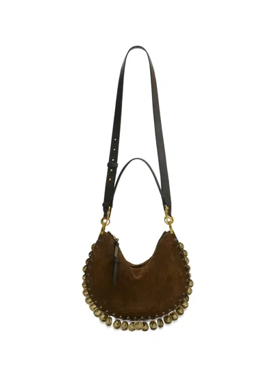 Isabel Marant Oskan Soft Half-moon Medallions-pendents Shoulder Bag In Brown