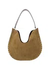 Isabel Marant Soft Suede Shoulder Bag With Studded Detail In Taupe