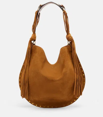 Isabel Marant Oskan Soft Large Suede Shoulder Bag In Brown