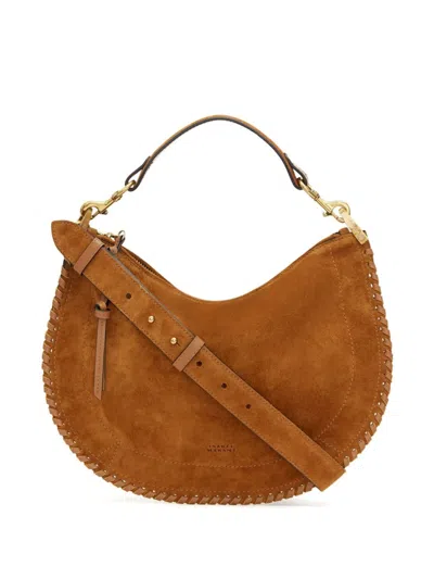 Isabel Marant Borsa Oskan Soft Zipped In Pelle Scamosciata Intrecciata In Blue