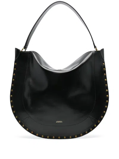 Isabel Marant Oskan Studded Leather Shoulder Bag In Black