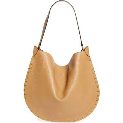 Isabel Marant Oskan Soft Leather Hobo Bag In Brown