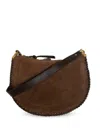Isabel Marant Suede-finish Soft Zip Shoulder Bag With Decorative Stitching In Black