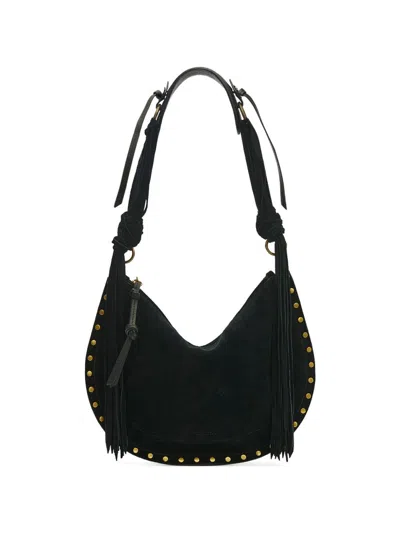 Isabel Marant Oskan Soft Leather Shoulder Bag In Black