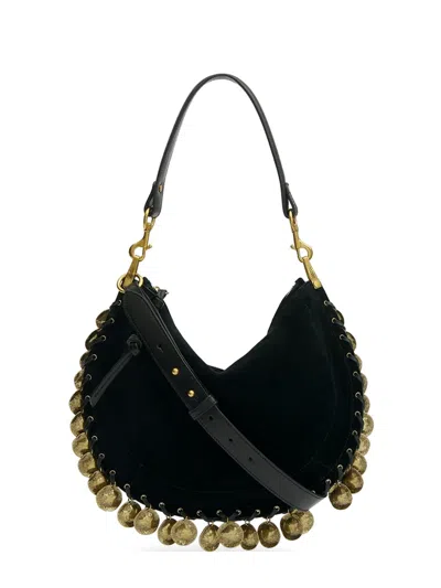 Isabel Marant Oskan Soft Embellished Leather-trimmed Suede Tote In Black