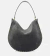 Isabel Marant Oskan Soft Medium Suede Shoulder Bag In Gray