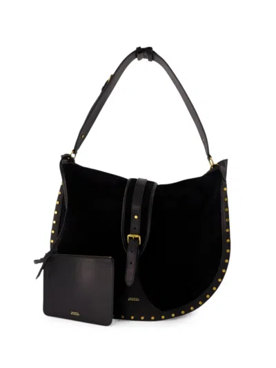 Isabel Marant Oskan Soft Studded Shoulder Bag In Blue