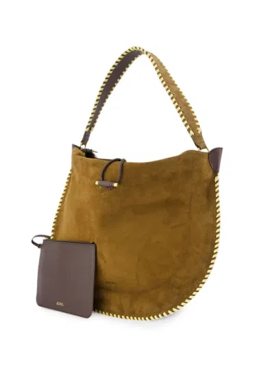 Isabel Marant Oskan Soft Whipstitch Shoulder Bag In Brown