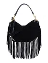Isabel Marant Soft Fringe Zip Crossbody Bag In Black