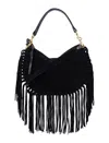 Isabel Marant Soft Fringe Zip Crossbody Bag In Black