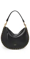 Isabel Marant Oskan Studded Grainy Leather Shoulder Bag In Black