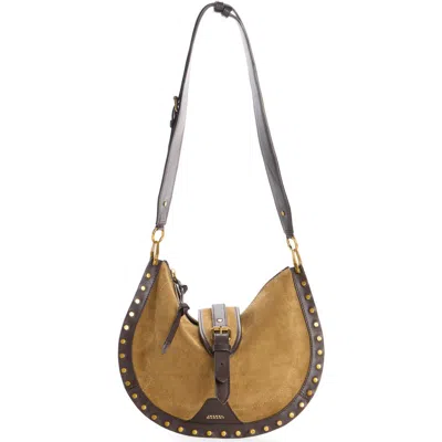 Isabel Marant Oskan Hobo Soft Beige Calf Leather Cotton Medium Shoulder Bag