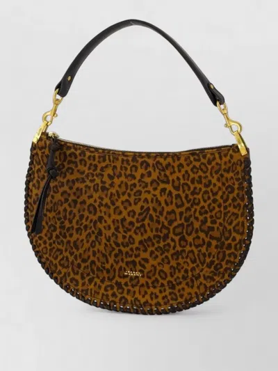 Isabel Marant Oskan Soft Zip Crossbody Bag Suede Leather In Brown