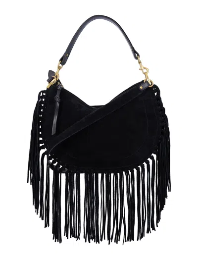 Isabel Marant Oskan Soft Zip Fringe In Black